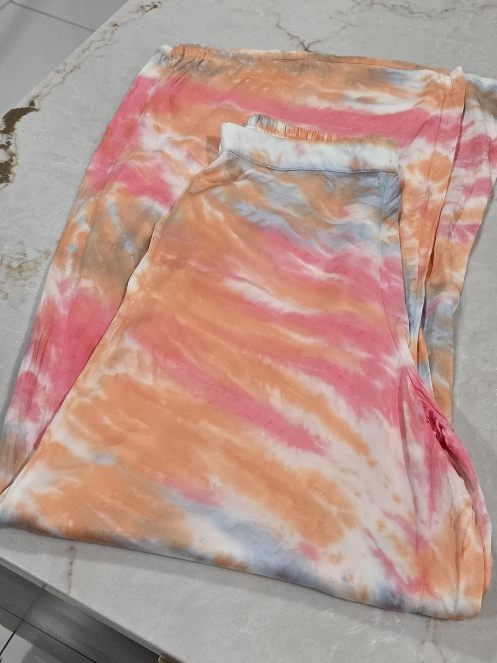 Young Fabulous & Broke Tie-Dye Wide Leg Lounge Pants - Pink, Orange, Blue